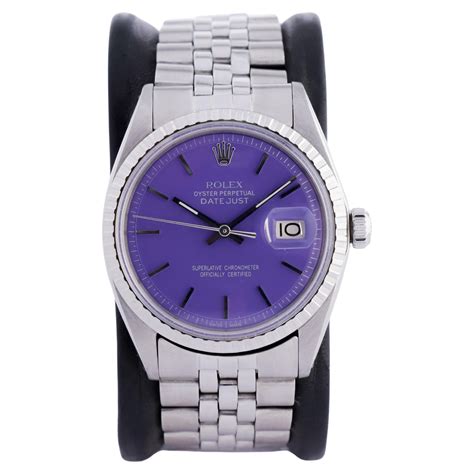 rolex oyster perpetual datejust purple face|Rolex Datejust white gold bezel.